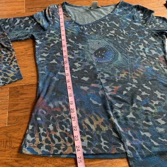 Alberto Makali Blue Asymmetrical Studded Top - Picture 8 of 9